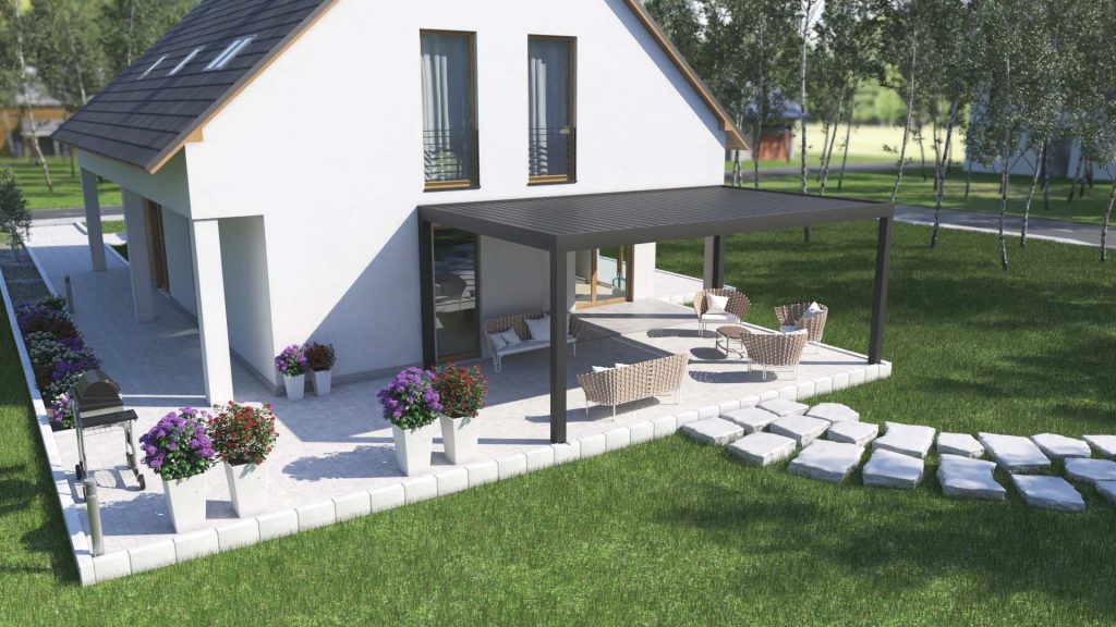 Pergola_Wizualizacja_3D Animacja 3D pergoli ogrodowej