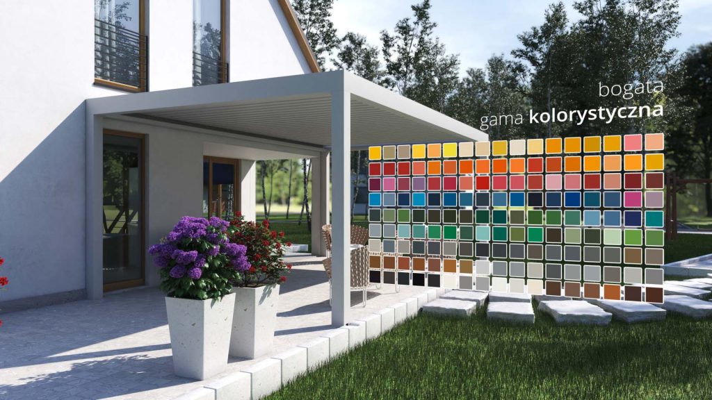 Pergola_Wizualizacja_3D Gama kolorystyczna Pergola Wizualizacja 3D Gama kolorystyczna