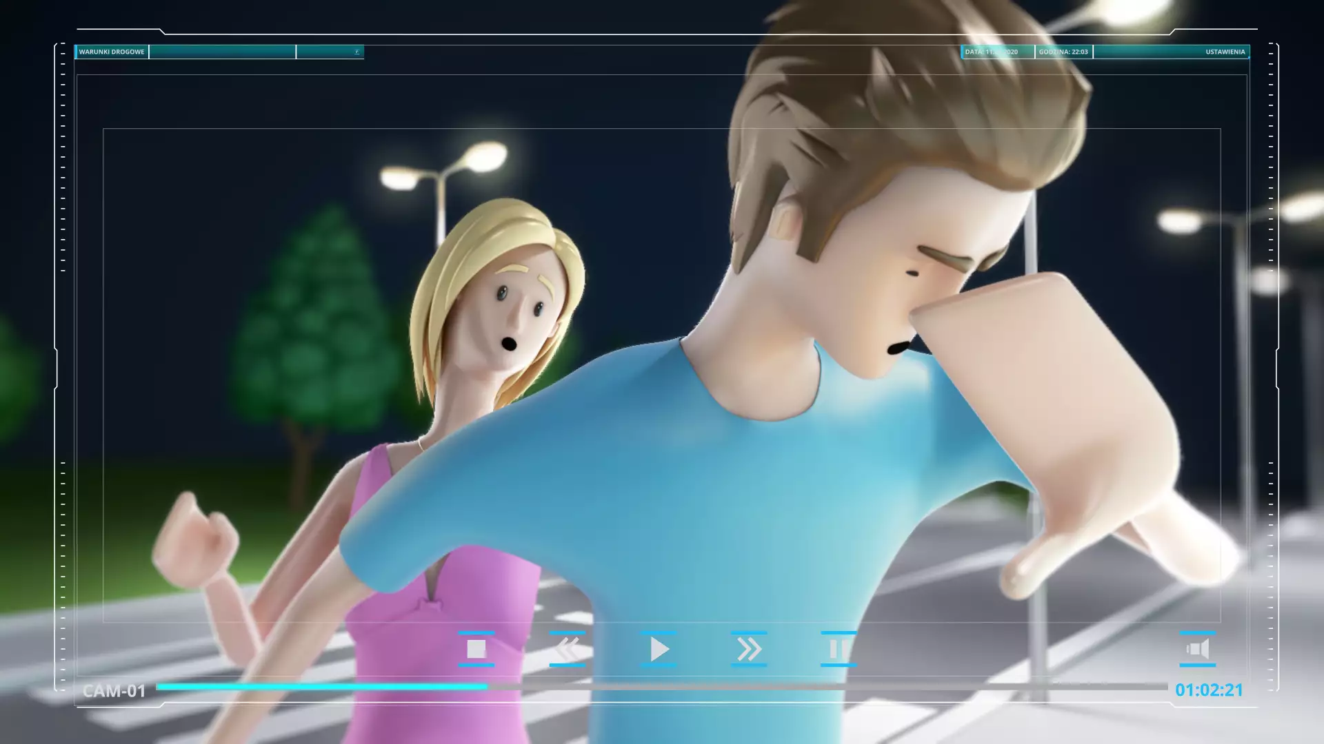 Animacja 3D Bezpieczeństwo Ruchu Drogowego