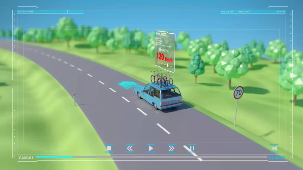 Animacja 3D Bezpieczeństwo Ruchu Drogowego 03_01 Bezpieczeństwo na drodze - animacja 3D