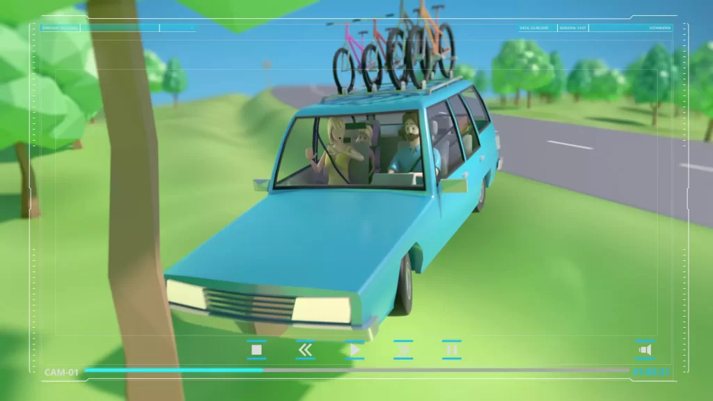 Animacja 3D Bezpieczeństwo Ruchu Drogowego 03_02 Bezpieczeństwo na drodze - animacja 3D