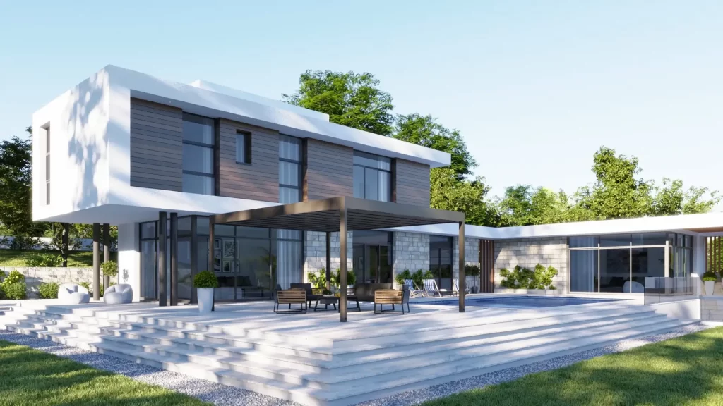 3VO Studio Aninmacja 3D Tarasola Cubic 001 Animacja 3D pergoli ogrodowej