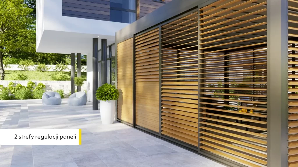 3VO Studio Aninmacja 3D Tarasola Cubic 008 Shuttersy pergoli ogrodowej - wizualizacja 3D