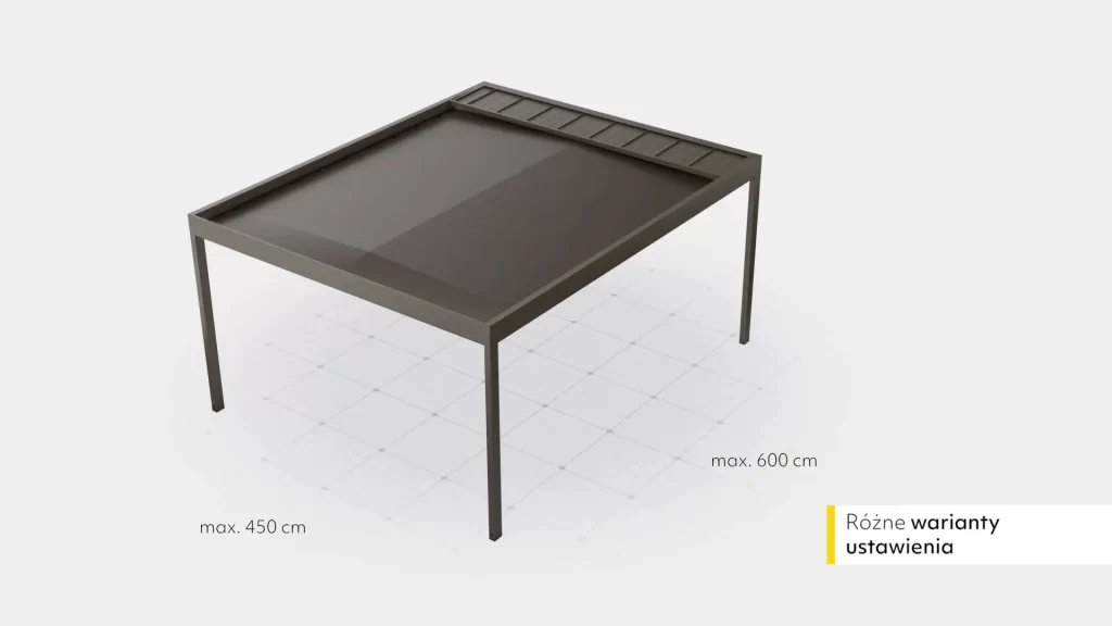 3VO Studio Aninmacja 3D Tarasola Cubic 010 Wizualizacja 3D wymiarów pergoli ogrodowej