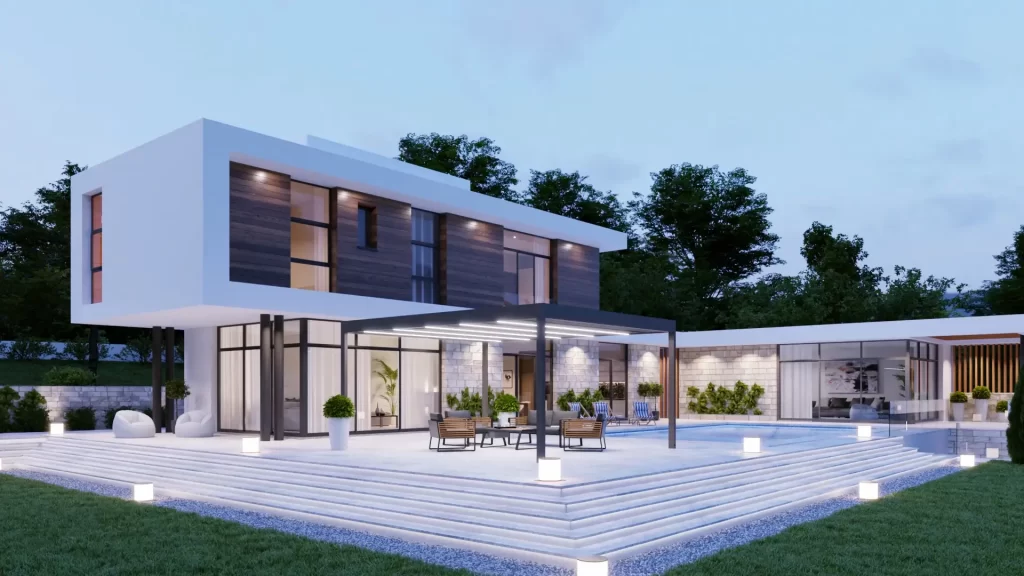 3VO Studio Aninmacja 3D Tarasola Cubic 011 Animacja 3D pergoli iogrodowej