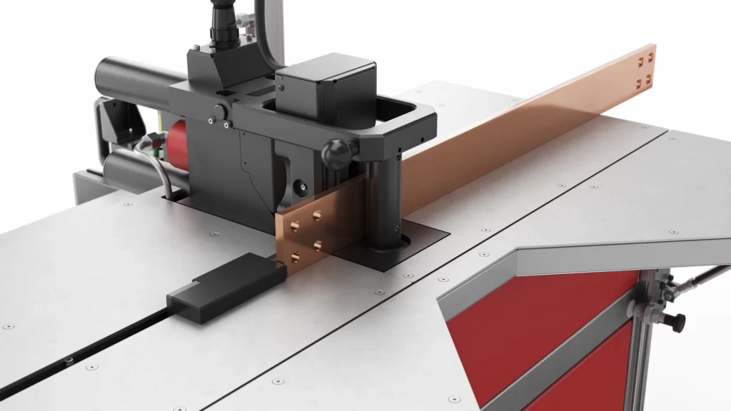 Urzadzenie do obrobki szyn pradowych szyna 03 Animacja 3D urządzenia ERKO BPS1200