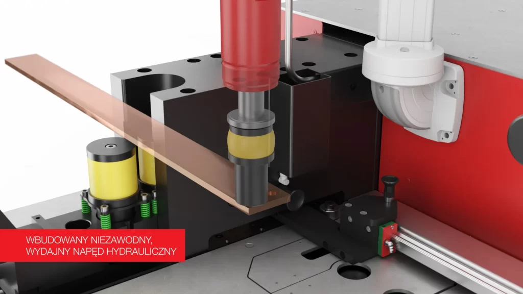 Urzadzenie do obrobki szyn pradowych - ustawienie kasety Urządzenie do obróbki szyn prądowych ERKO