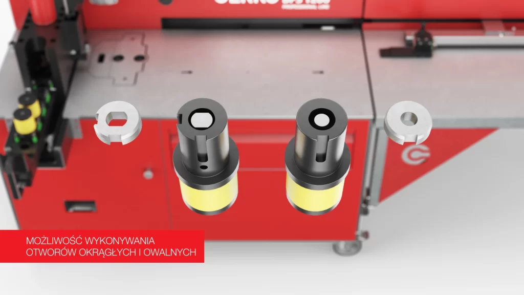 Urzadzenie do obrobki szyn pradowych - wycinaki Urządzenie do obróbki szyn prądowych ERKO