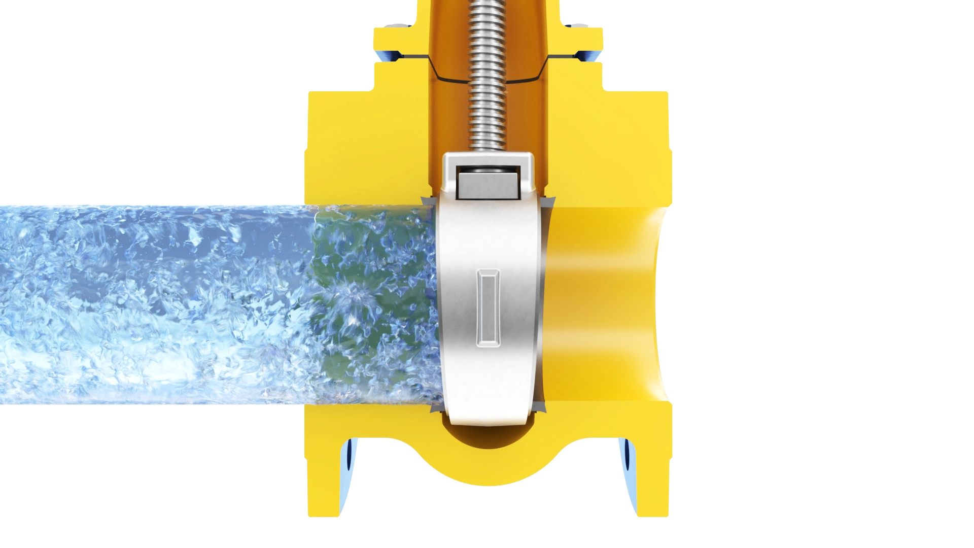 Animacja produktowa 3D zasuwa - symulacja