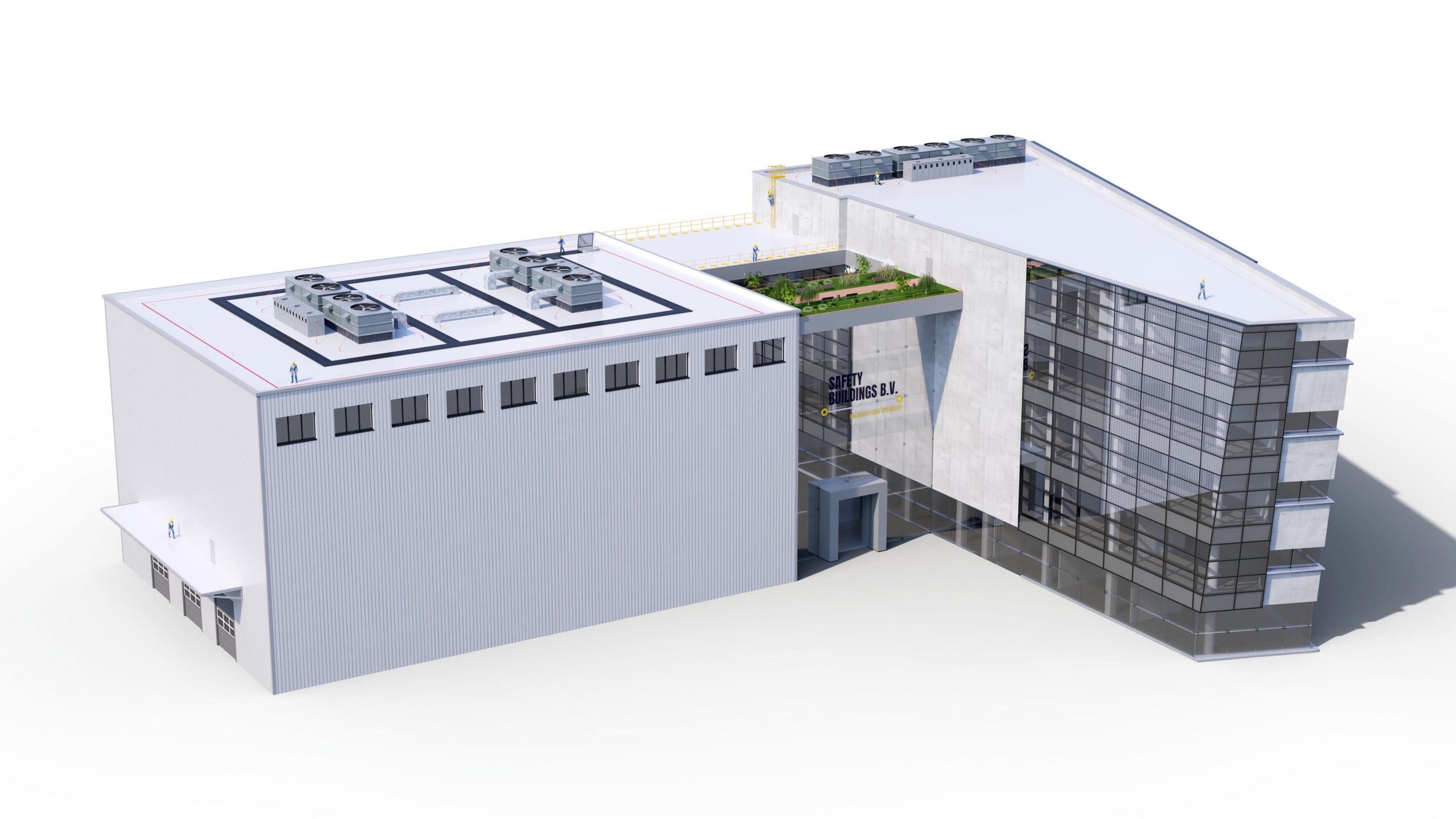 Wizualizacja 3D budynku - widok na jasnym tle