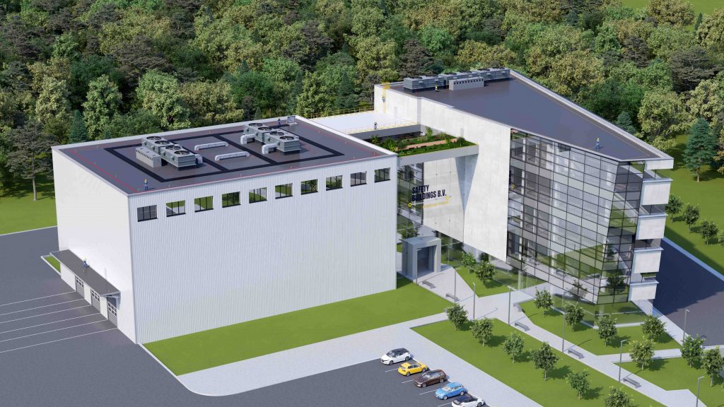 SafetyBuildings_caly_budynek_3 Wizualizacja 3D budynku z systemem zabezpieczeń