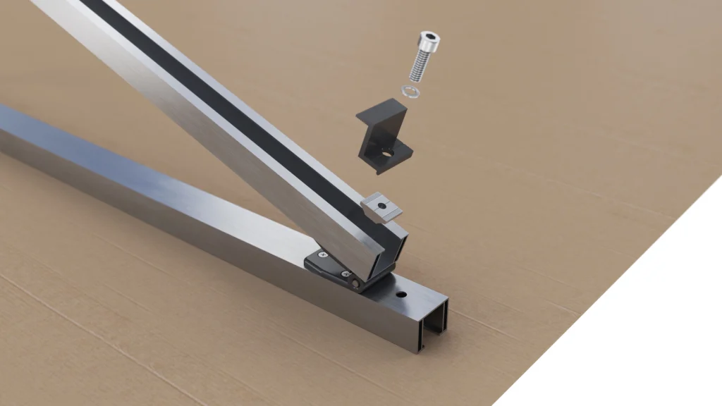 Animacja 3D Techniczna priBalcony_montaz Instrukcja montażu 3D systemu solarnego