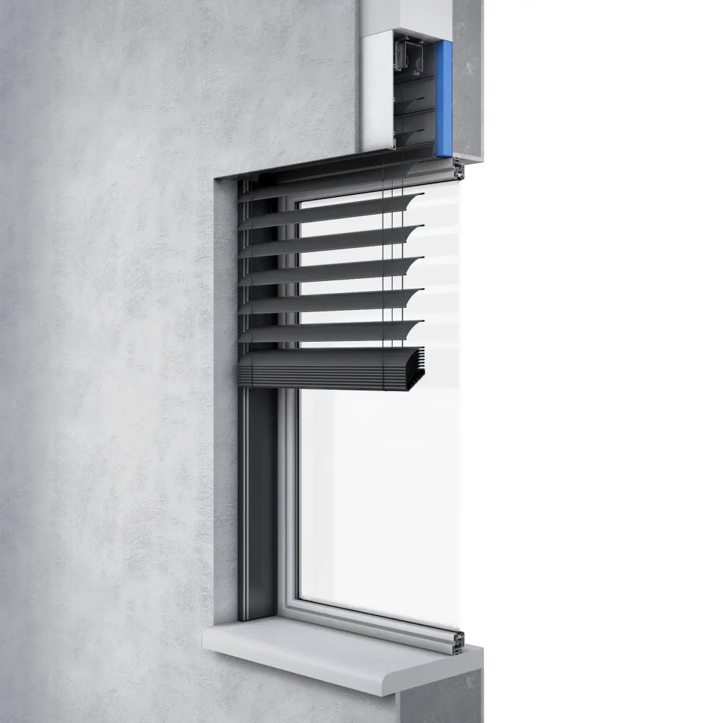 Zaluzje_Fasadowe_03 kopia Render produktowy 3D przekroju