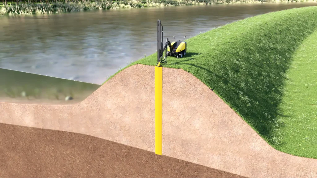 Animacja techniczna 3D Wizualizacja 3D Wal Przeciwpowodziowy Cover Technologies 3vo Studio 004 Uszczelnienie wału przeciwpowodziowego 3D