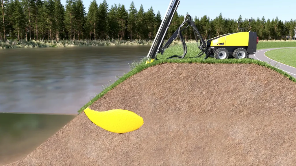 Animacja techniczna 3D Wizualizacja 3D Wal Przeciwpowodziowy Cover Technologies 3vo Studio 007 Animacja techniczna 3D - uszczelnianie wału