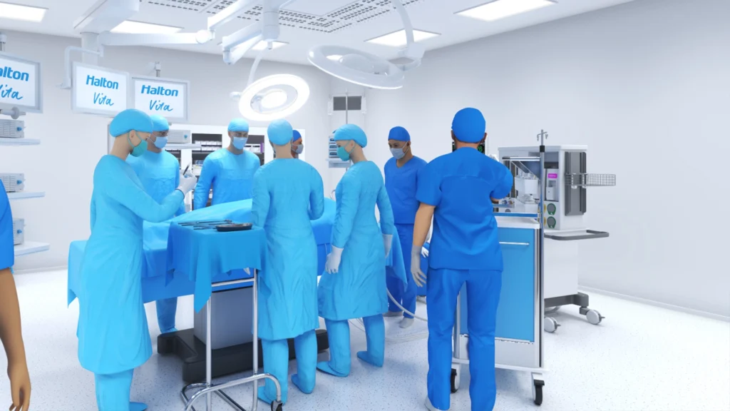 Medyczne Animacje 3D Sala Operacyjna Halton 3vo Studio 003 Halton Vita OR Space - Animacja 3D medyczna