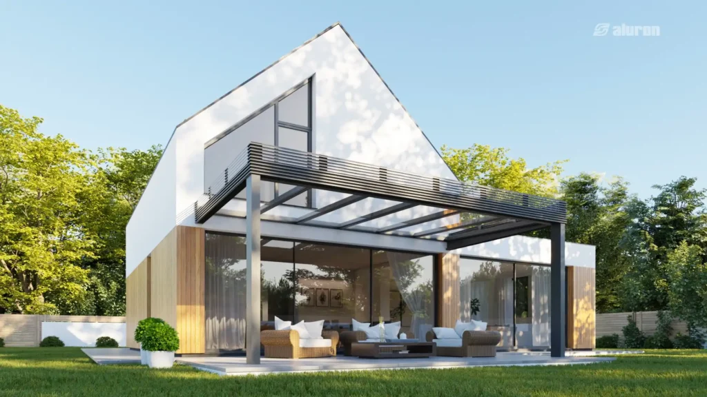 Animacje 3D Wizualizacja pergoli 3vo Studio 001 Animacja 3D ogród zimowy / pergola