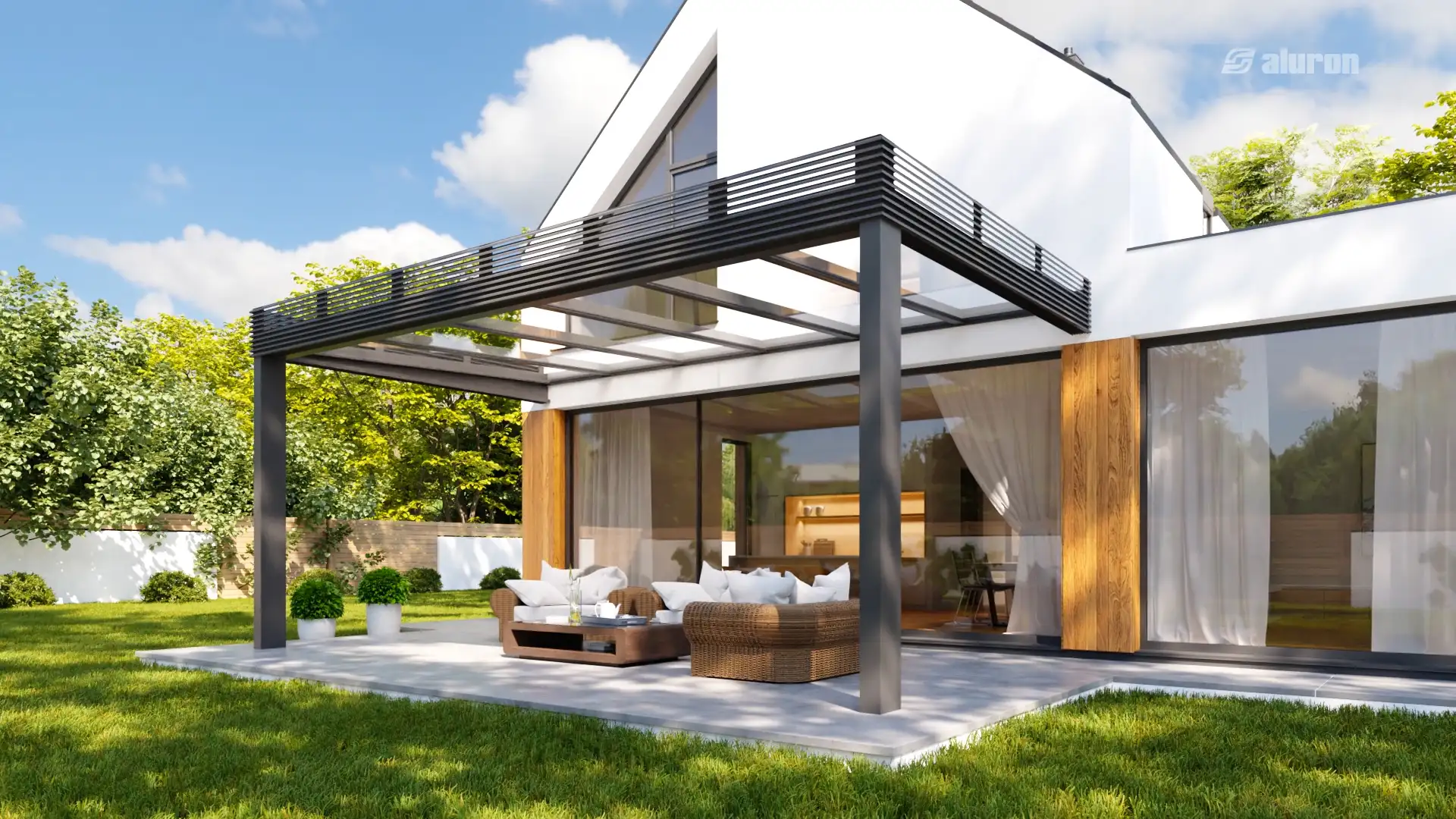 Animacja 3D ogród zimowy / pergola