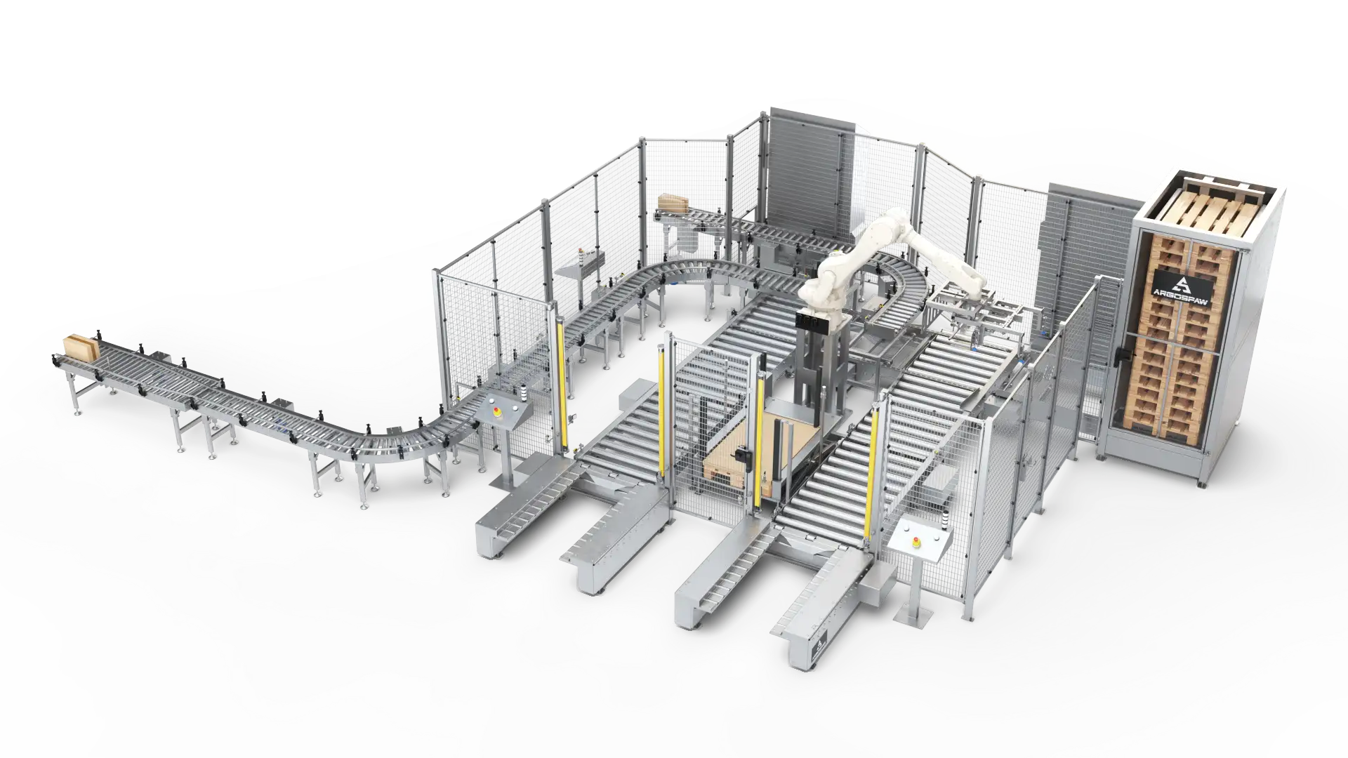 Animacja produktowa 3D - linia paletyzacji